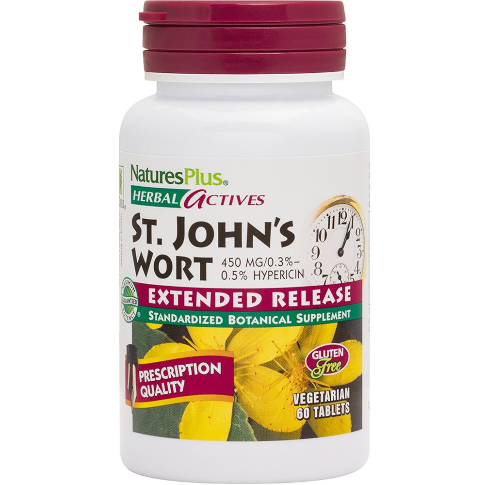 Natures Plus St. John's Wort Extended Realease 450mg Συμπλήρωμα Διατροφής με Εκχύλισμα Βαλσαμόχορτου Παρατεταμένης Αποδέσμευσης με Αντικαταθλιπτικές & Αντιφλεγμονώδεις Ιδιότητες 60tabs φωτογραφία