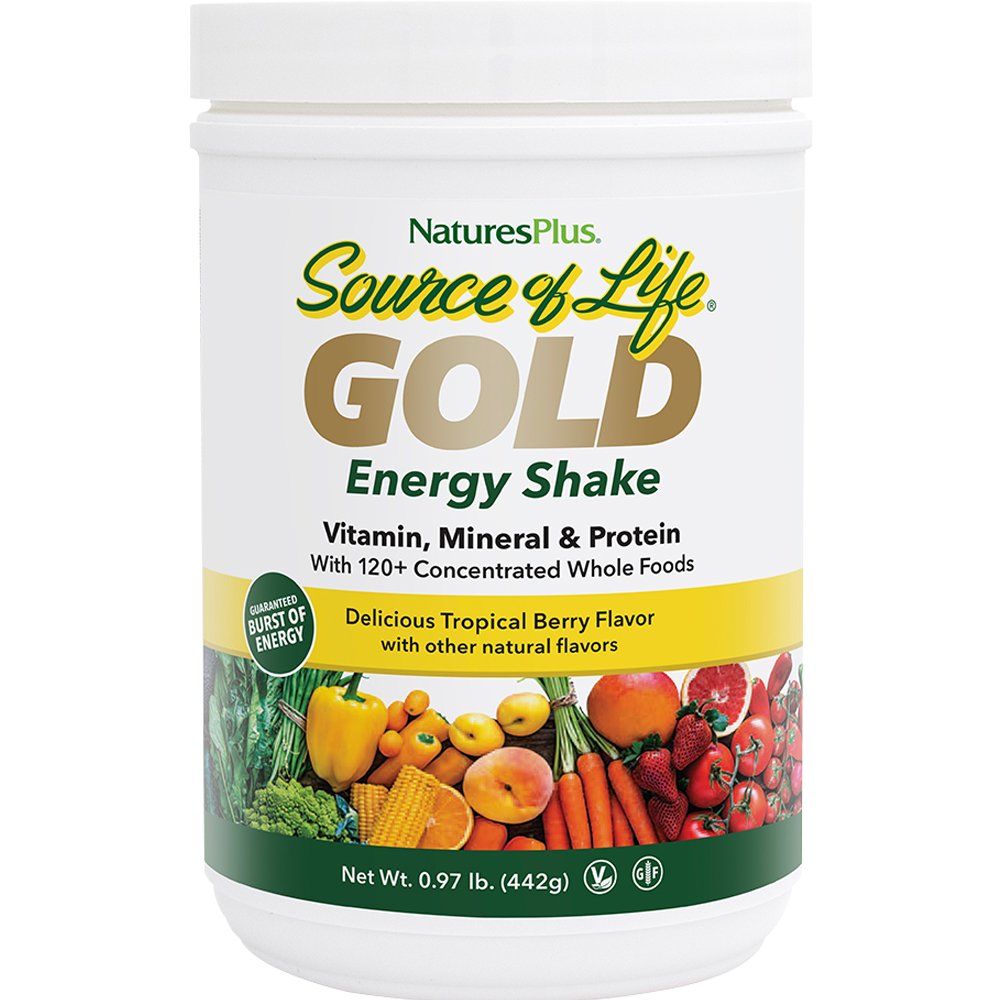 Natures Plus Natures Plus Source of Life Gold Energy Shake Συμπλήρωμα Διατροφής Πολυβιταμινών, Μετάλλων & Ιχνοστοιχείων με Εκχύλισμα Βοτάνων Κατά της Κούρασης & Κόπωσης με Αντιοξειδωτική Προστασία για Ενέργεια & Ενίσχυση του Ανοσοποιητικού με Γεύση Τροπικά Μούρα