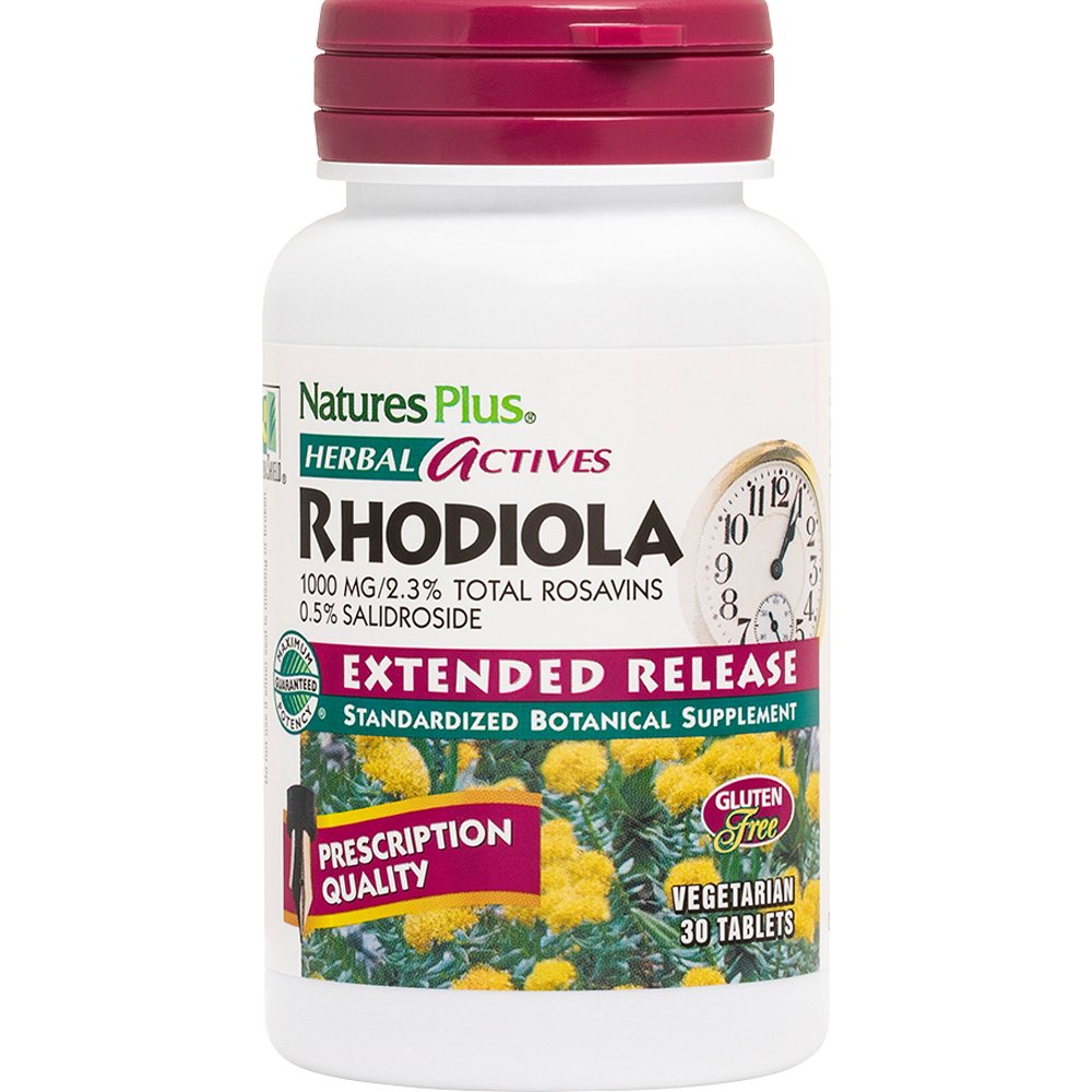 Natures Plus Natures Plus Rhodiola 1000mg Συμπλήρωμα Διατροφής Συμπυκνωμένου Εκχυλίσματος Ρίζας Ροδιόλας Παρατεταμένης Αποδέσμευσης για την Αντιμετώπιση του Στρες της Κόπωσης & του Αισθήματος Αδυναμίας με Ήπιες Αγχολυτικές Ιδιότητες 30tabs