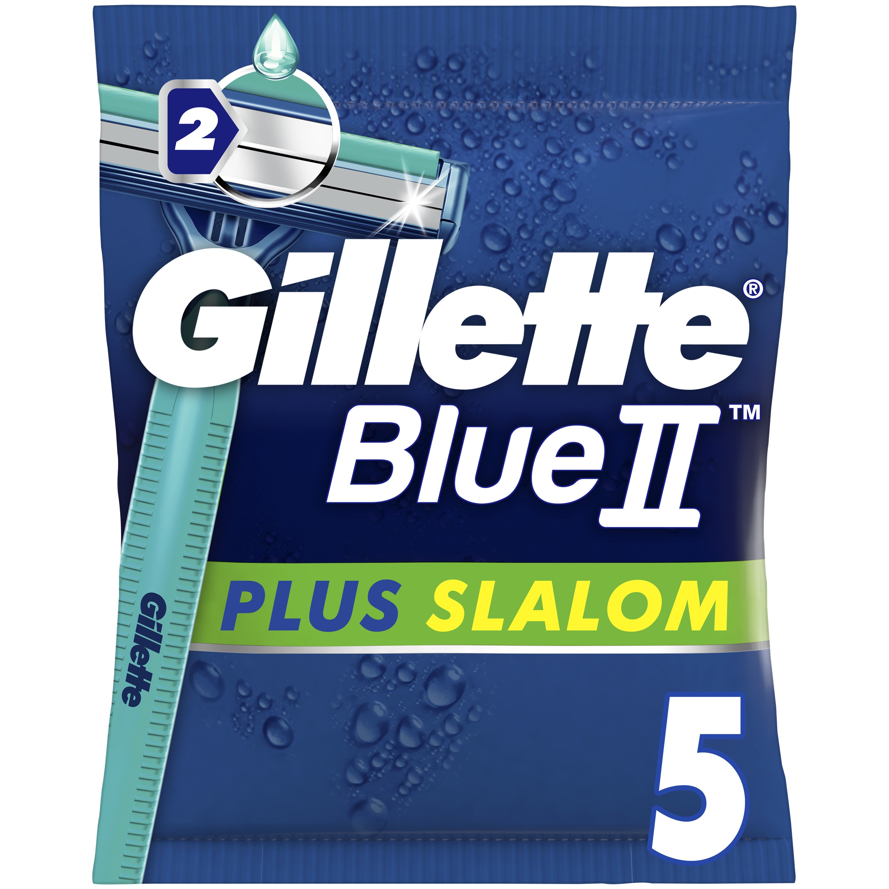 Gillette Blue II Plus Slalom με 2 Λεπίδες και Ταινία από Aloe για Προστασία του Δέρματος από τους Ερεθισμούς 5τμχ φωτογραφία