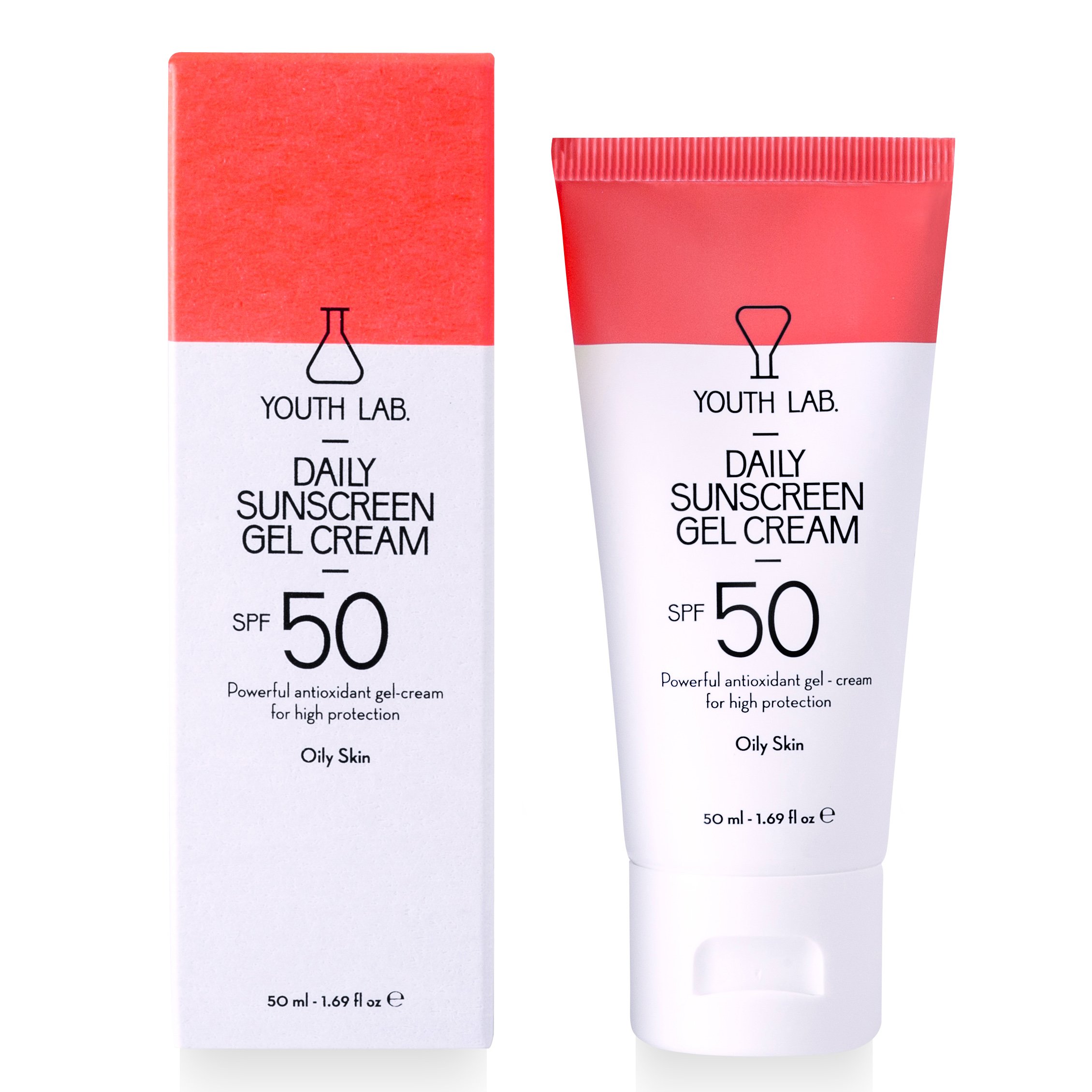 Youth Lab. Youth Lab Daily Sunscreen Gel Cream Spf50 Oily Skin, Έγχρωμη Αντηλιακή Κρέμα για Λιπαρές Επιδερμίδες 50ml