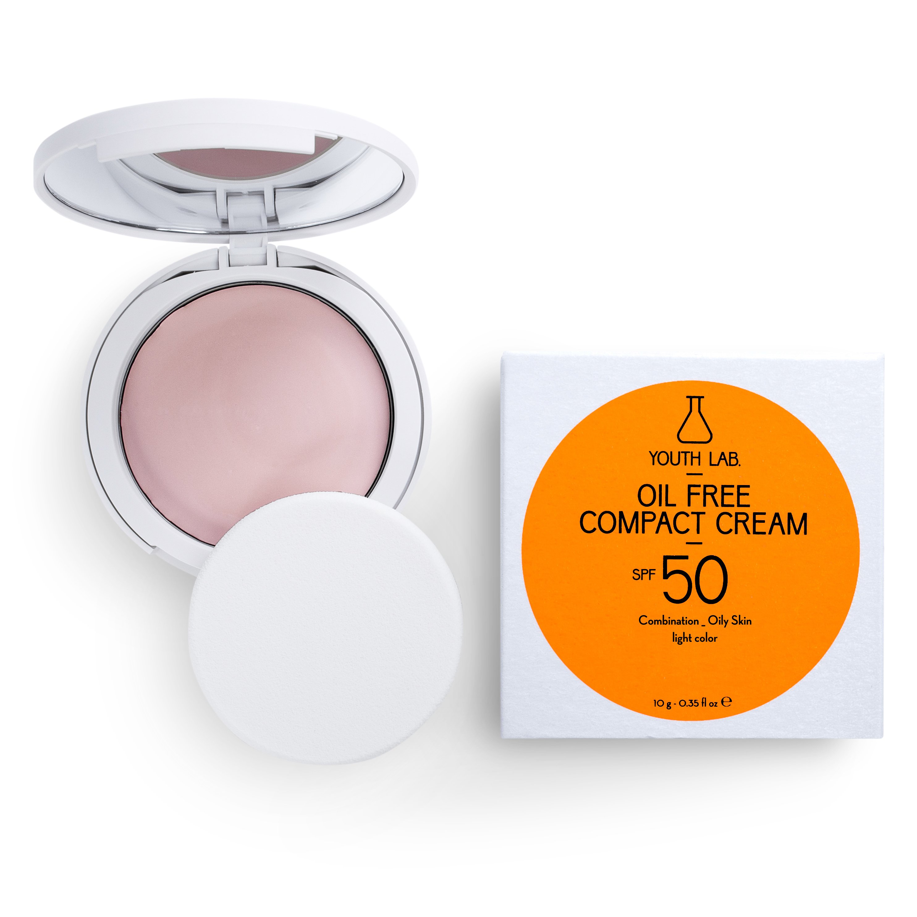 Youth Lab. Youth Lab Oil Free Compact Cream Spf50 Light Color Αντηλιακή Κρέμα σε Μορφή Compact Make up για Μικτή - Λιπαρή Επιδερμίδα 10g