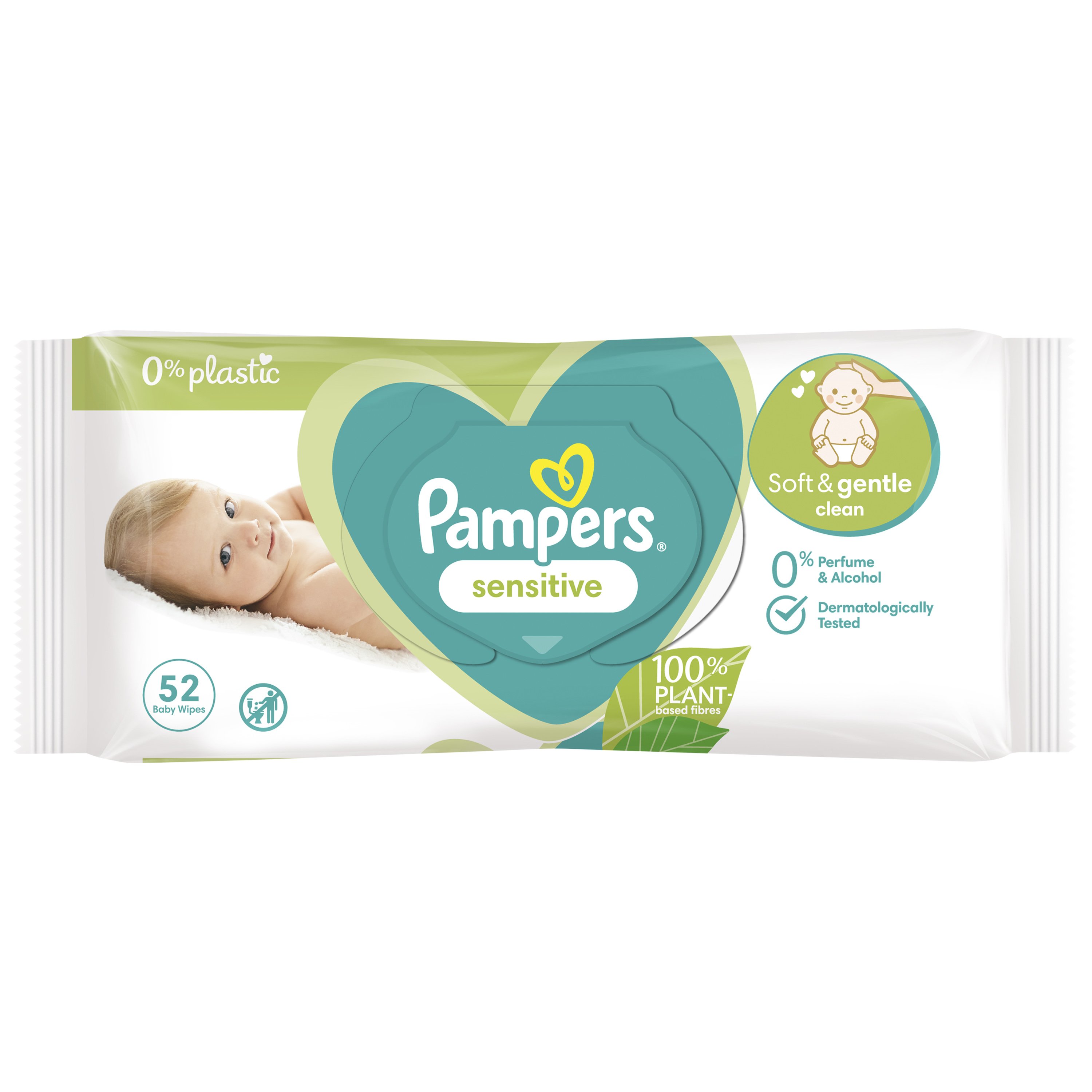 Pampers Pampers Sensitive Μωρομάντηλα Ιδανικά για την Ευαίσθητη Επιδερμίδα 52 Τεμάχια (1x52 Τεμάχια)