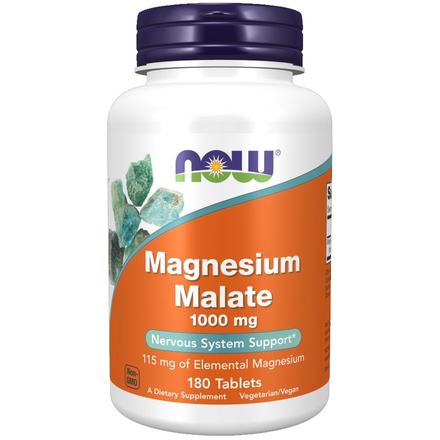 Now Now Foods Magnesium Malate 1000mg Συμπλήρωμα Διατροφής Ενισχυμένης Μορφής Μαγνησίου με Μηλικό Οξύ 180tabs