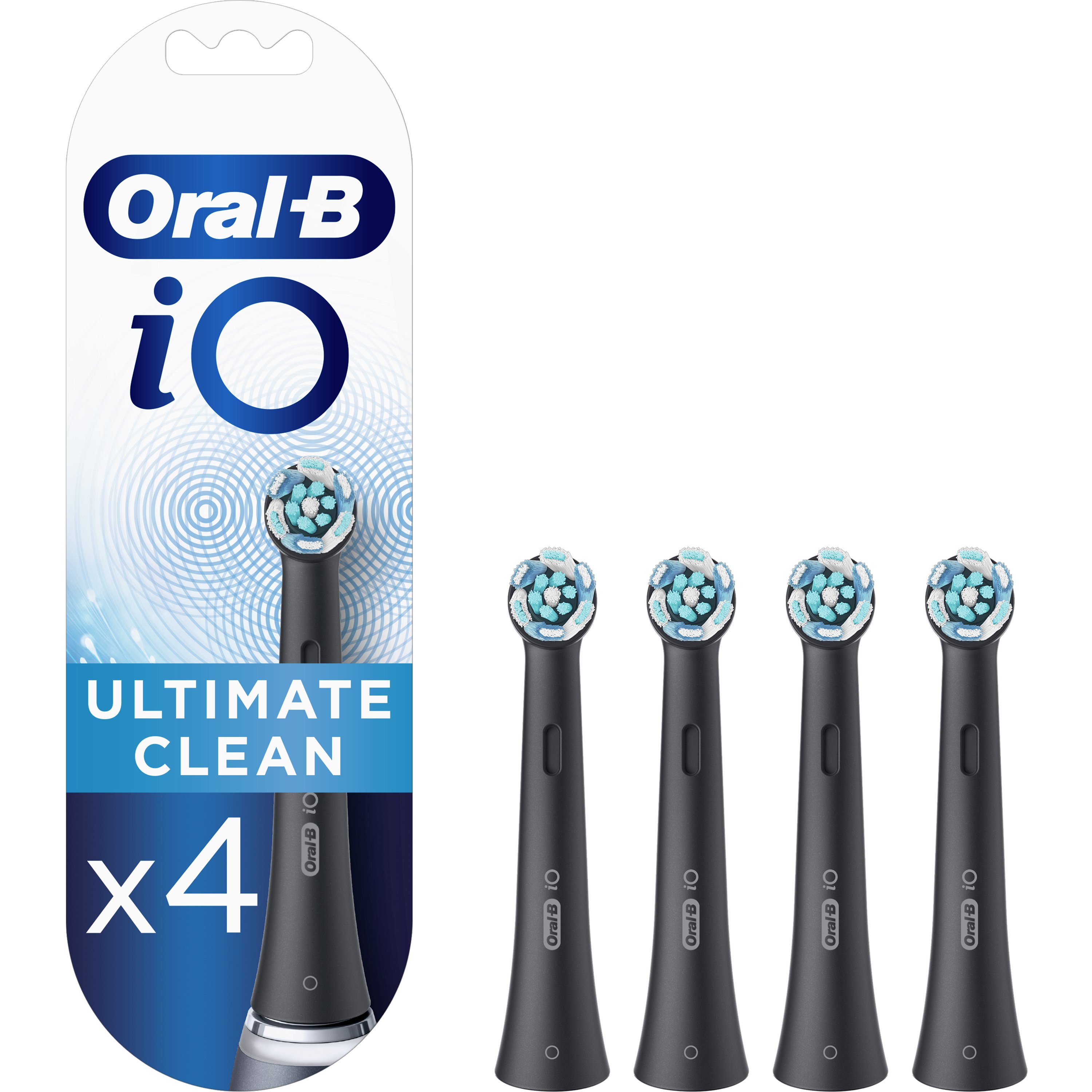 Oral-B Oral-B iO Ultimate Clean Brush Heads Black Ανταλλακτικές Κεφαλές Βουρτσίσματος σε Μαύρο Χρώμα, για Επαγγελματικό Καθαρισμό 4 Τεμάχια 