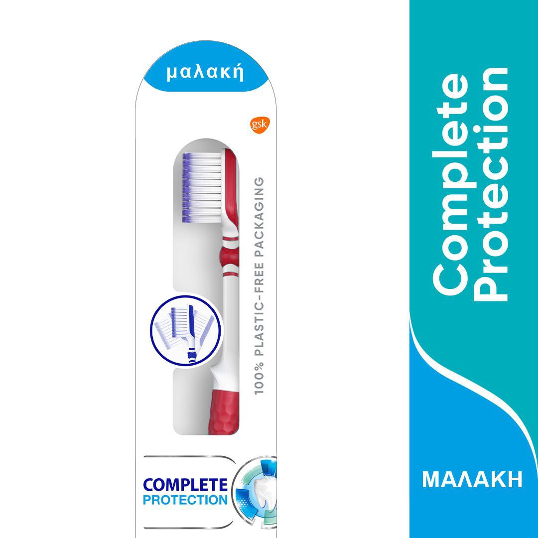 Sensodyne Soft Οδοντόβουρτσα Complete Protection 48% Better Cleaning Μαλακή Κεφαλή για Βαθύ Καθαρισμό, Κατάλληλη για Ευαίσθητα Δόντια 1 Τεμάχιο – Κόκκινο