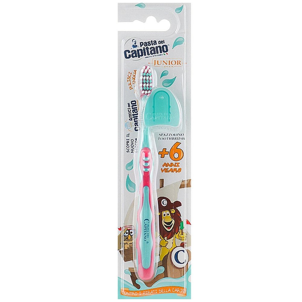 Health-Plus Pasta Del Capitano Junior Soft Toothbrush 6+ Years Μαλακή Παιδική Οδοντόβουρτσα με Εργονομική Λαβή 1 Τεμάχιο - Κόκκινο