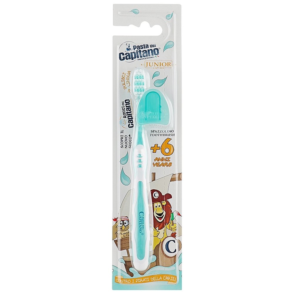 Pasta Del Capitano Junior Soft Toothbrush 6+ Years Μαλακή Παιδική Οδοντόβουρτσα με Εργονομική Λαβή 1 Τεμάχιο - Άσπρο