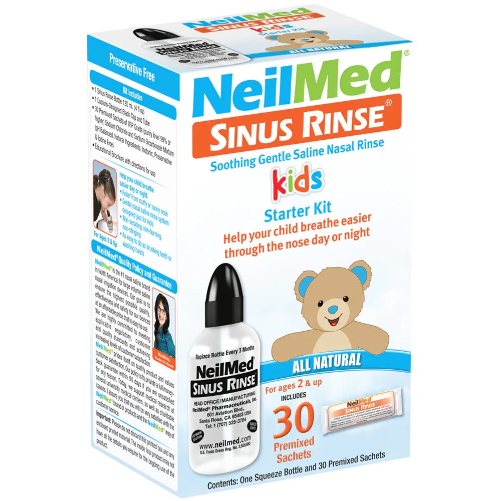 NeilMed NeilMed Sinus Rinse for Kids Starter Kit Squeeze Bootle 2+ Years 1 Τεμάχιο & Refills 30 Φακελίσκοι