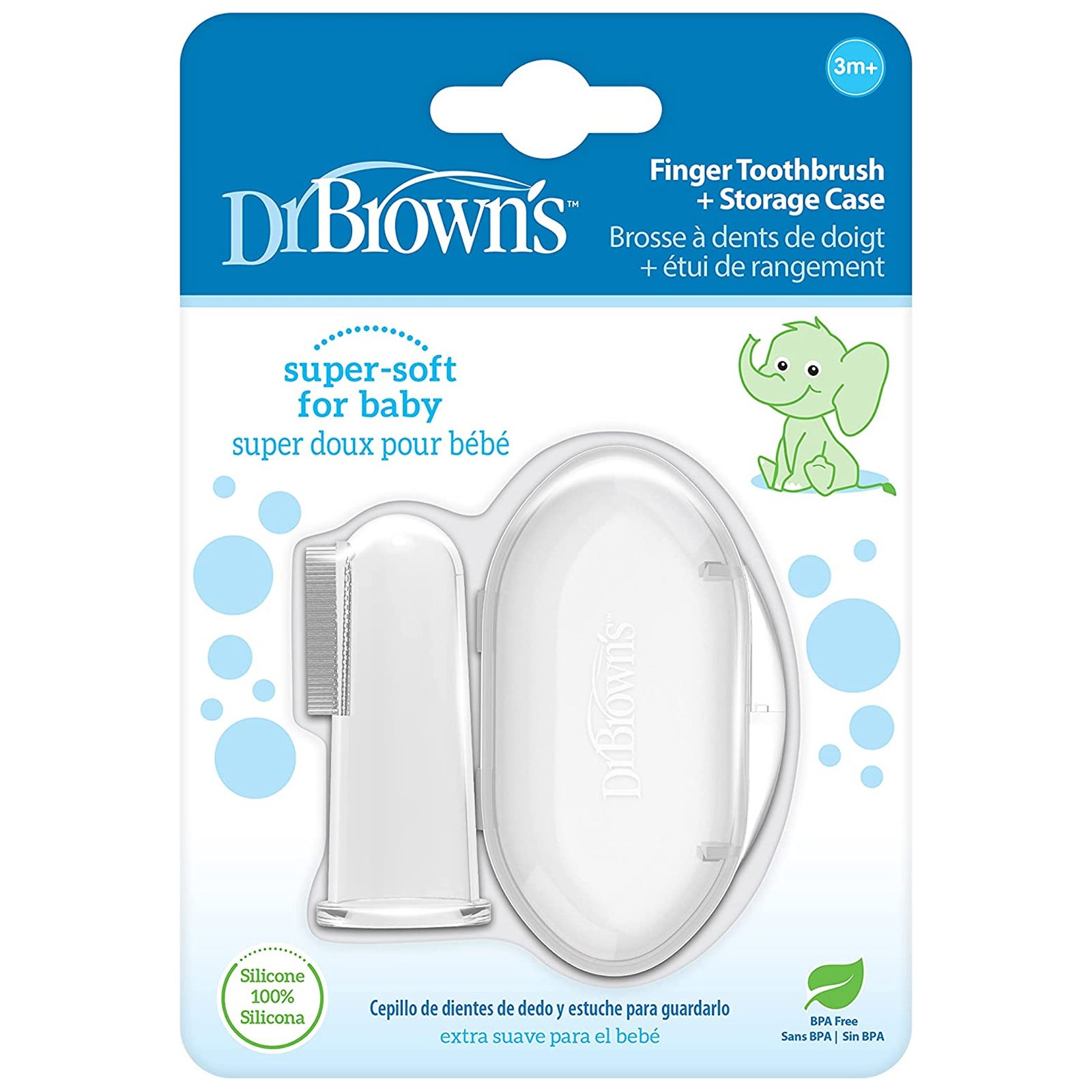 Dr.Brown Dr. Brown's Finger Toothbrush 3m+ Βρεφική Δαχτυλική Οδοντόβουρτσα Σιλικόνης 1 Τεμάχιο