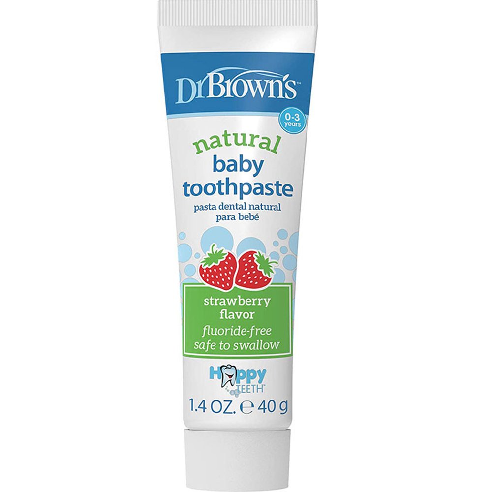 Dr.Brown Dr.Browns Fluoride-Free Baby Toothpaste 40g, Φράουλα,Βρεφική Οδοντόκρεμα Χωρίς Φθόριο