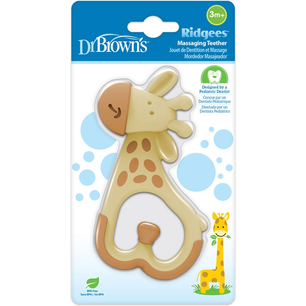 Dr Brown's Ridgees Girafe Massaging Teether Μασητικός Κρίκος Οδοντοφυΐας σε Σχήμα Καμηλοπάρδαλης για Ανακούφιση από τον Πόνο των Πρώτων Δοντιών 3m+, 1 Τεμάχιο, Κωδ TE450 φωτογραφία