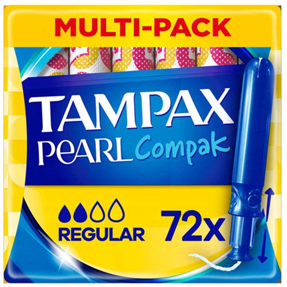 Tampax Tampax Promo Multi-Pack Compak Pearl Regular 72 Τεμάχια,Ταμπόν με Απλικατέρ για Μικρή έως Μέτρια Ροή