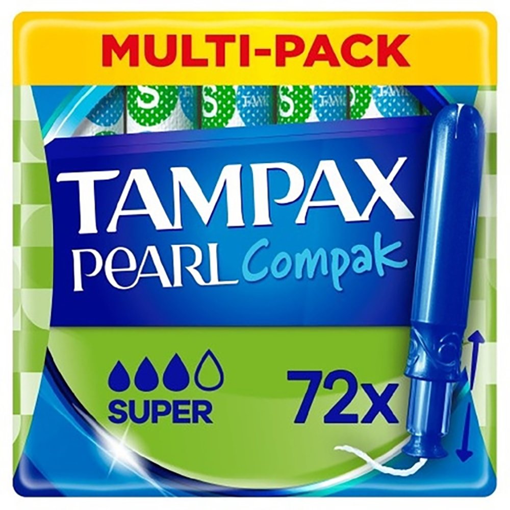 Tampax Tampax Promo Multi-Pack Compak Pearl Super Ταμπόν με Απλικατέρ για Πολύ Μεγάλη Ροή 72 Τεμάχια