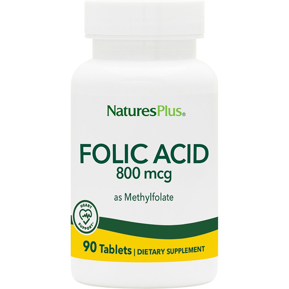 Natures Plus Folic Acid 800μg Συμπλήρωμα Διατροφής Φολικού Οξέος που Συμβάλει στη Σωστή Σύνθεση της Γενετικής Πληροφορίας για μια Ομαλή Εγκυμοσύνη & την Καλή Υγεία του Νευρικού Συστήματος 90tabs φωτογραφία