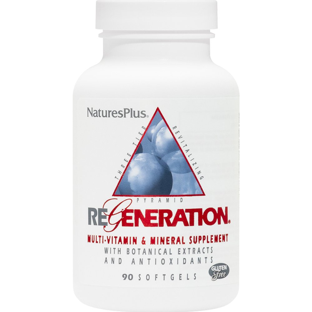 Natures Plus Natures Plus Regeneration Multi-Vitamin & Mineral Συμπλήρωμα Διατροφής Πολυβιταμινών, Μετάλλων & Εκχυλίσματος Βοτάνων για Ενέργεια, Τόνωση, Ενίσχυση του Ανοσοποιητικού & Ανανέωση του Οργανισμού 90 Softgels