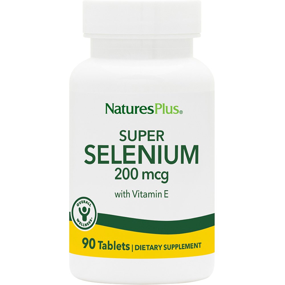 Natures Plus Natures Plus Super Selenium 200μg Συμπλήρωμα Διατροφής με Σελήνιο & Βιταμίνη E για την Ενίσχυση της Ανδρικής Γονιμότητας με Αντιοξειδωτικές Ιδιότητες 90tabs