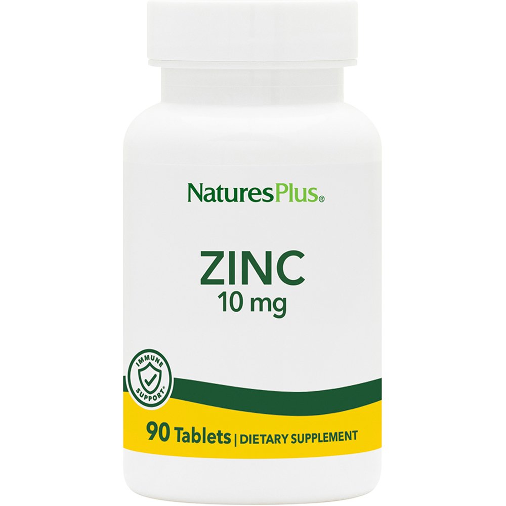 Natures Plus Zinc 10mg Συμπλήρωμα Διατροφής με Ψευδάργυρο για Ενίσχυση του Ανοσοποιητικού Βελτίωση της Ανδρικής Γονιμότητας & Υγιή Μαλλιά, Νύχια & Δέρμα 90tabs φωτογραφία