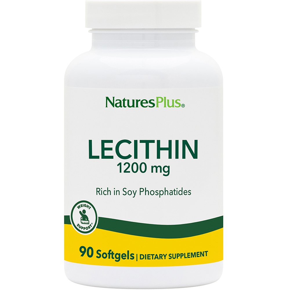 Natures Plus Natures Plus Lecithin 1200mg Συμπλήρωμα Διατροφής Λεκιθίνης Σόγιας για τον Μεταβολισμό του Λίπους & Έλεγχο του Βάρους 90 Softgels