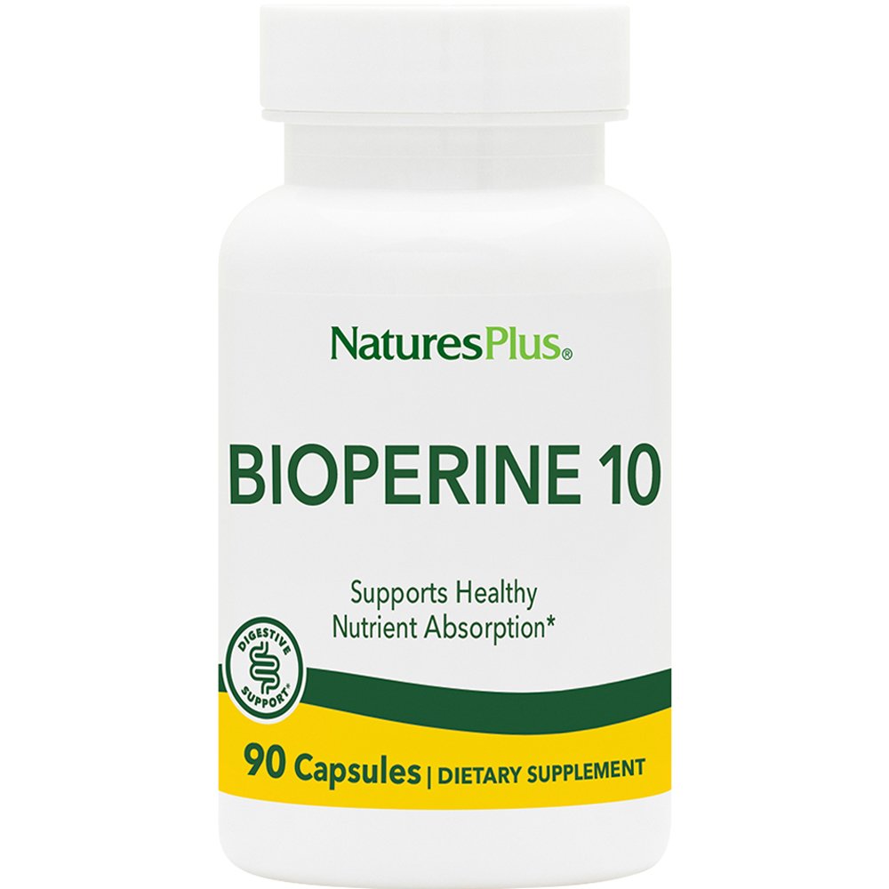 Natures Plus Natures Plus Bioperine 10mg Συμπλήρωμα Διατροφής Εκχυλίσματος Μαύρου Πιπεριού για Ενίσχυση της Γαστρεντερικής Απορρόφησης Θρεπτικών Συστατικών από τον Οργανισμό 90caps