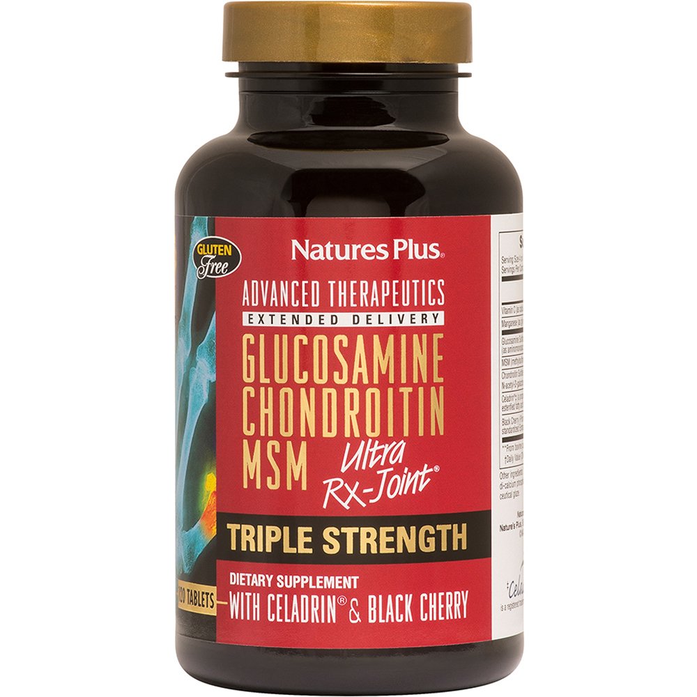 Natures Plus Natures Plus Triple Strength Glucosamine, Chondroitin, MSM Ultra Rx-Joint Συμπλήρωμα Διατροφής για την Καλή Λειτουργία των Αρθρώσεων & του Χόνδρου & την Αντιμετώπιση της Φλεγμονής 120tabs