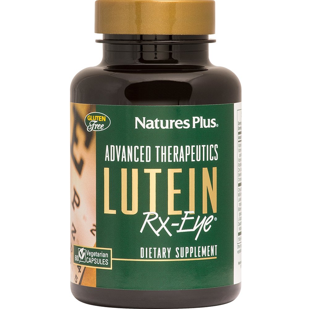 Natures Plus Natures Plus Lutein Rx-Eye Συμπλήρωμα Διατροφής Λουτεΐνης, Βιταμινών, Μετάλλων & Εκχυλίσματος Βοτάνων για την Προστασία Εκφυλιστικών Παθήσεων των Ματιών & Όρασης με Ισχυρές Αντιοξειδωτικές Ιδιότητες 60caps