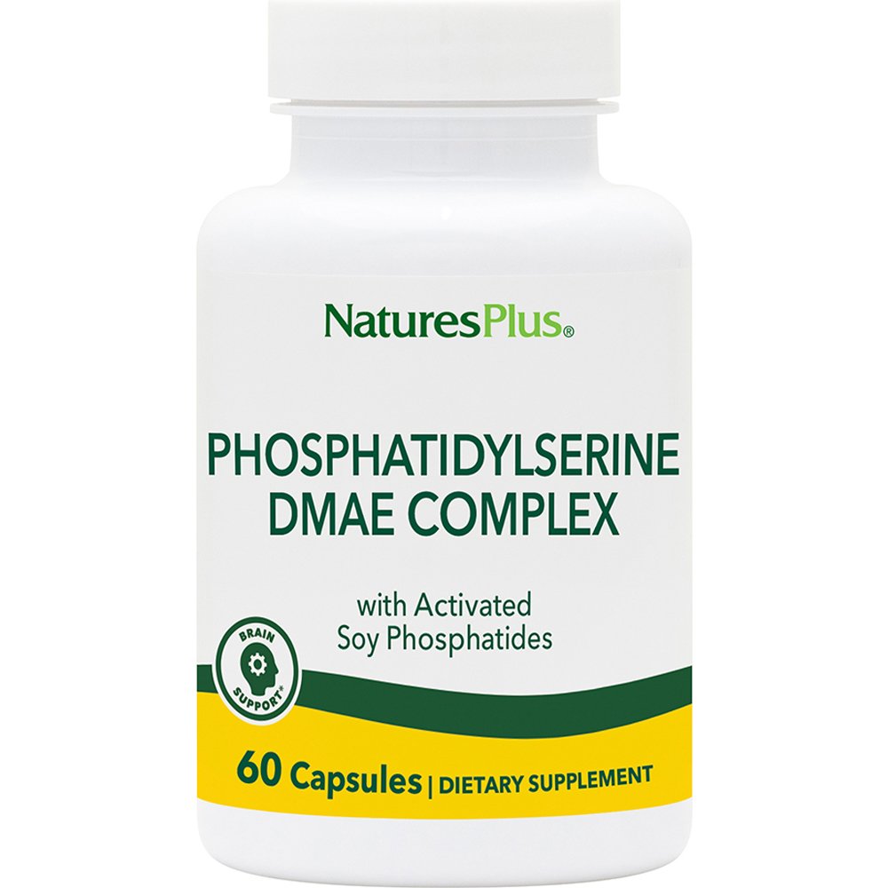 Natures Plus Natures Plus Phosphatidyl Serine DMAE Complex Συμπλήρωμα Διατροφής για τη Διατήρηση της Φυσιολογικής Γνωστικής Λειτουργίας & Ενίσχυση της Μνήμης & Συγκέντρωση 60caps