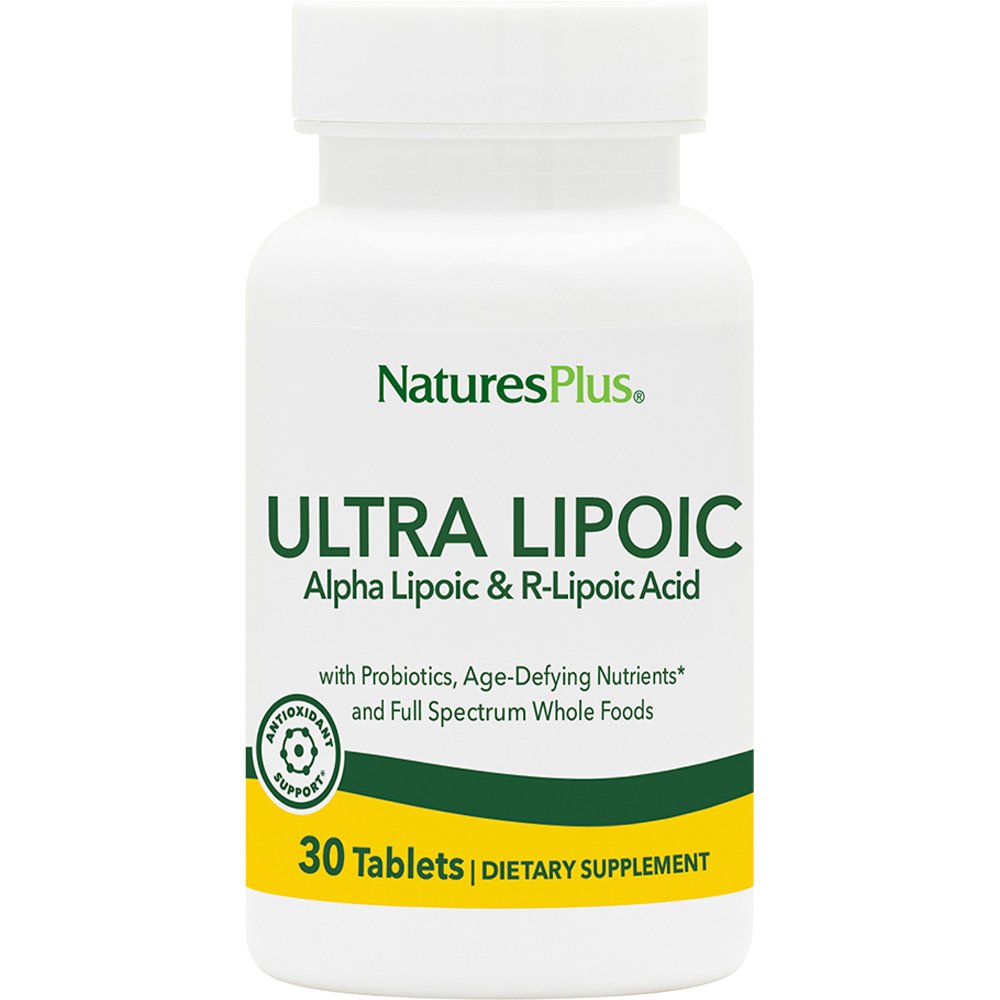 Natures Plus Natures Plus Ultra Lipoic Alpha Lipoic & R-Lipoic Acid Συμπλήρωμα Διατροφής Λιποικού Οξέος, NAC, MSM, Προβιοτικών & Εκχυλίσματος Βοτάνων με Ισχυρές Αντιοξειδωτικές & Αντιγηραντικές Ιδιότητες για Αναζωογόνηση & Ευεξία 30tabs