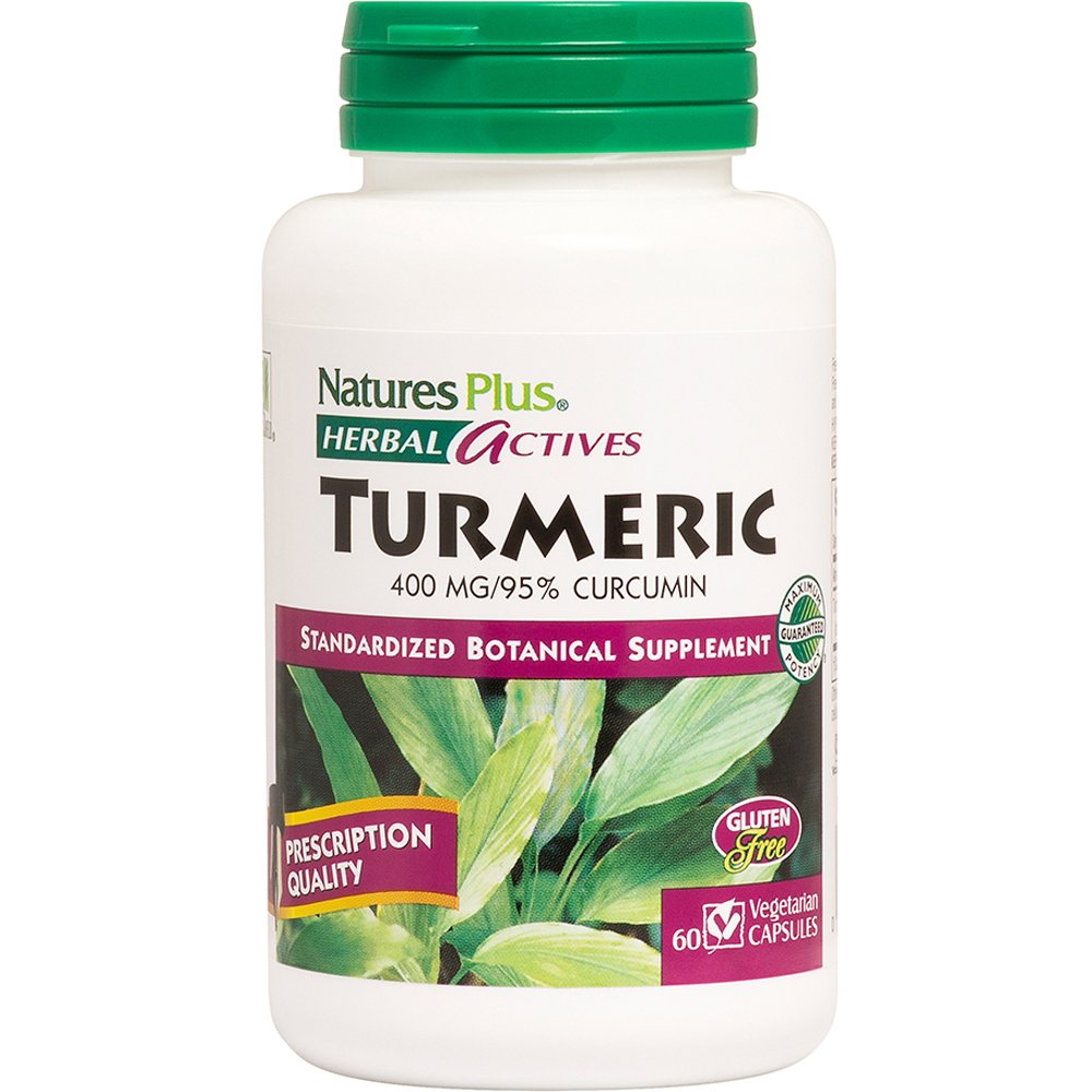 Natures Plus Turmeric 400mg Συμπλήρωμα Διατροφής Εκχυλίσματος Κουρκουμά με Ισχυρή Αναλγητική & Αντιφλεγμονώδη Δράση για Αποτοξίνωση του Ήπατος 60caps φωτογραφία