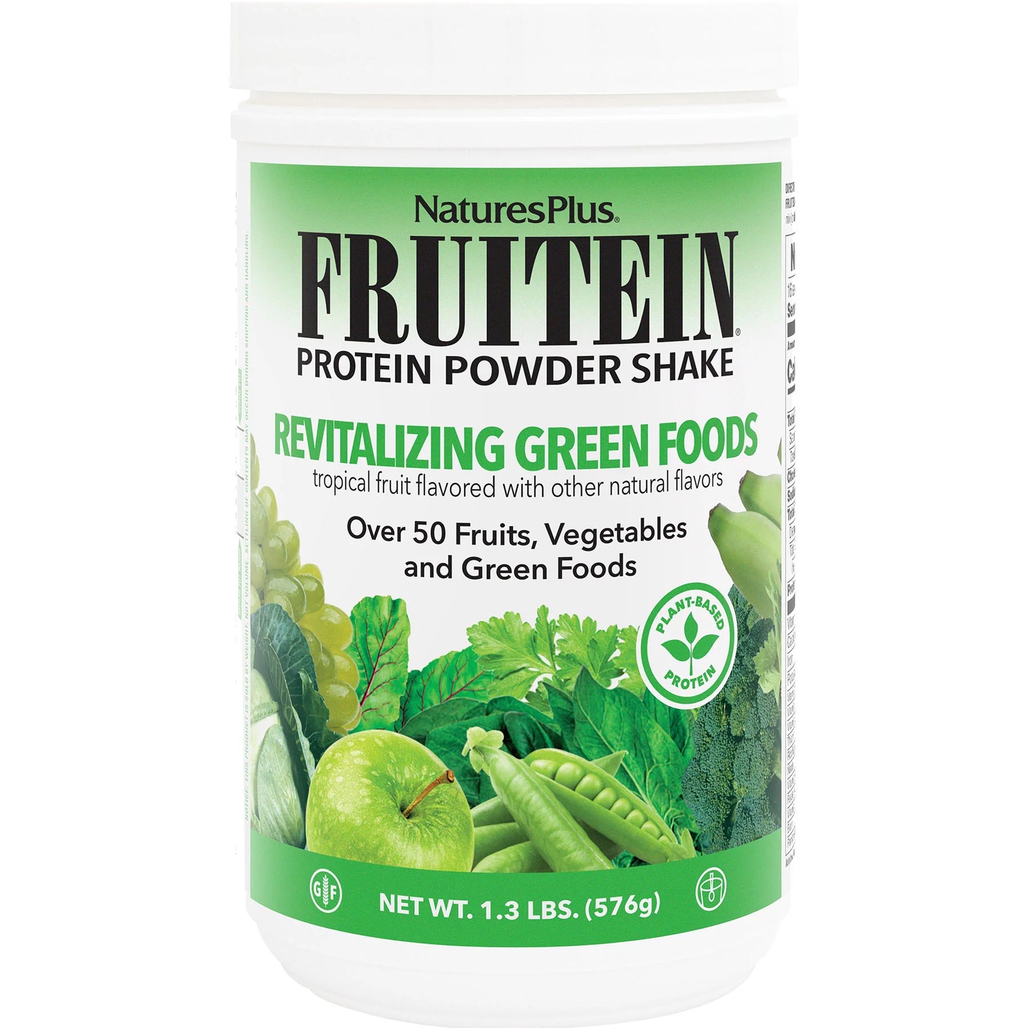 Natures Plus Natures Plus Fruitein Green Συμπλήρωμα Διατροφής Βιταμινών, Μετάλλων & Πρωτεΐνης από Πράσινα Φρούτα & Λαχανικά Πλούσιο σε Αντιοξειδωτικά για Ενέργεια & Τόνωση 576g