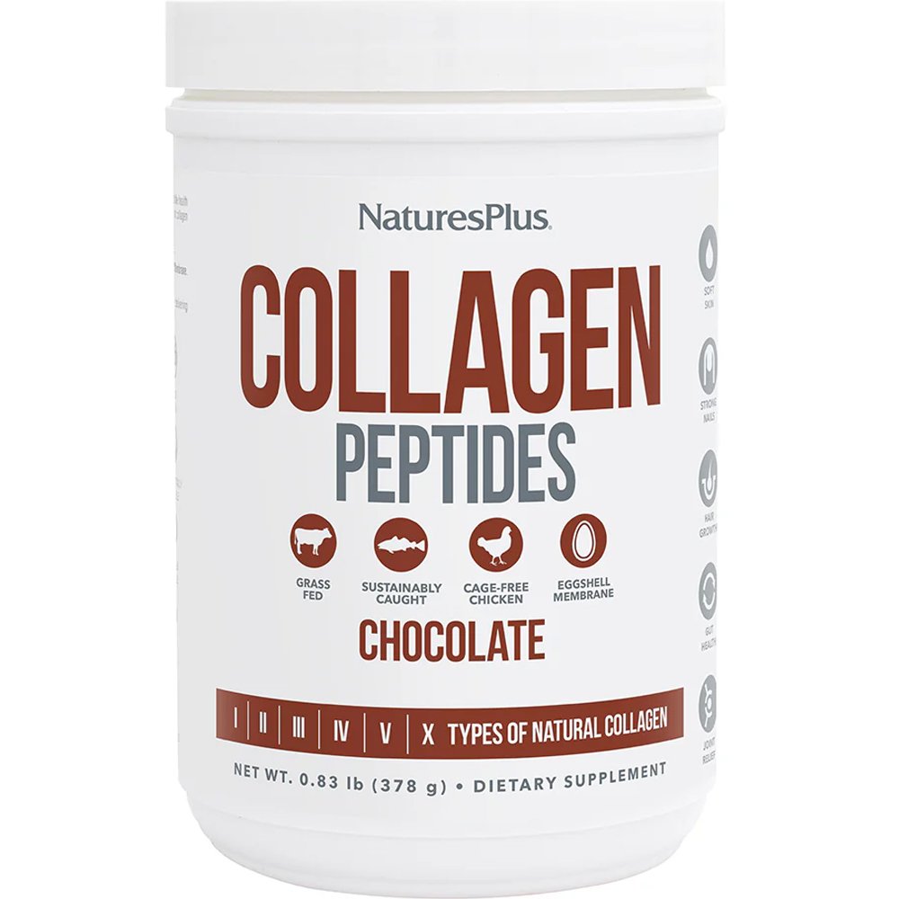 Natures Plus Collagen Peptides Συμπλήρωμα Διατροφής Πεπτιδίων Κολλαγόνου σε Μορφή Σκόνης για Υγιή Μαλλιά, Δέρμα, Νύχια & Αρθρώσεις με Γεύση Σοκολάτα 378g φωτογραφία