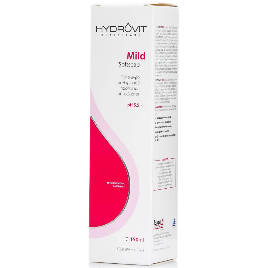 Hydrovit Mild Softsoap Ήπιο Υγρό Καθαρισμού Προσώπου και Σώματος pH 5,5 150ml φωτογραφία