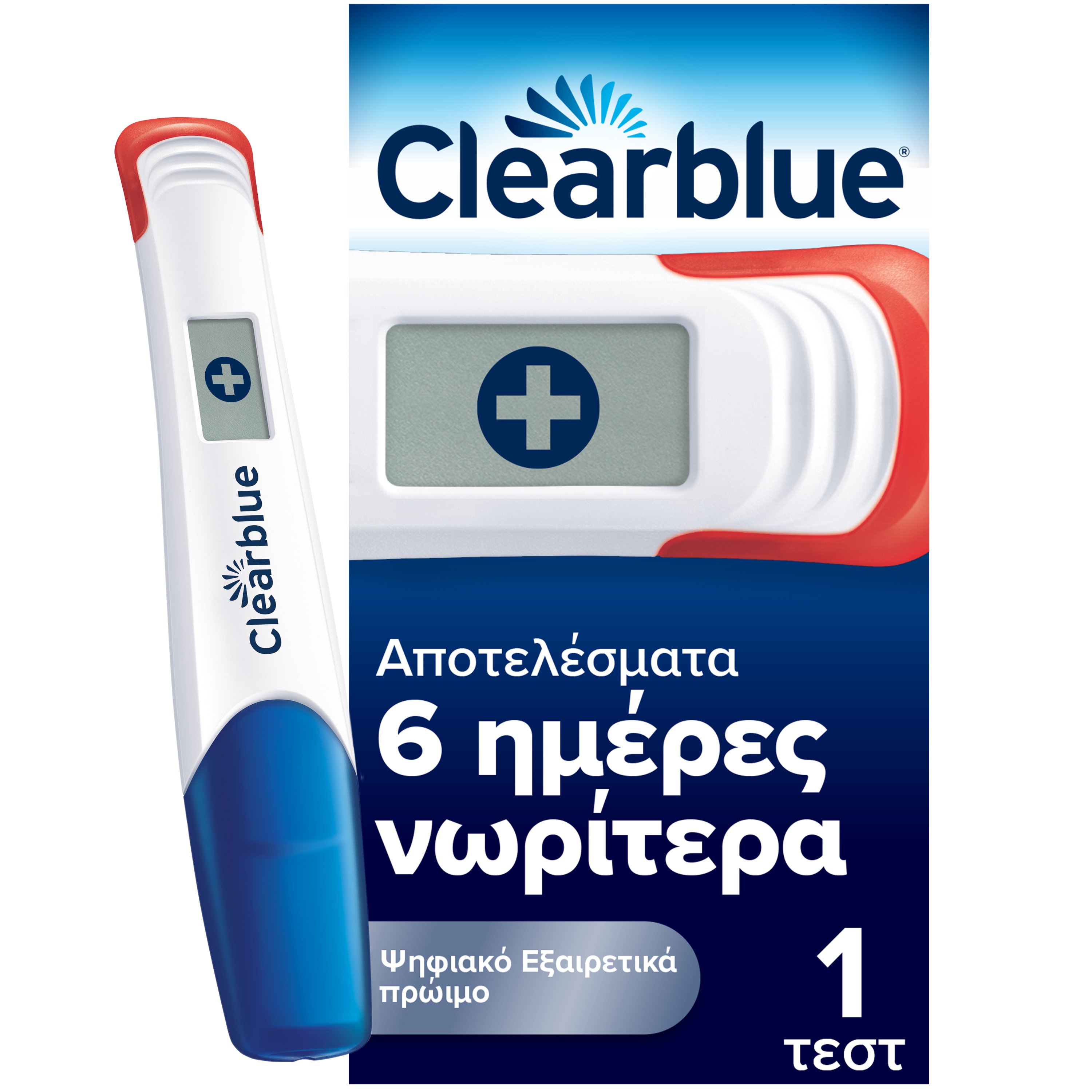 Clearblue Clearblue Digital Ultra Early Pregnancy Test Ψηφιακό Τεστ Εγκυμοσύνης με Οθόνη & Εξαιρετικά Πρώιμη Ανίχνευση για Αποτελέσματα Έως & 6 Ημέρες Νωρίτερα 1 Τεμάχιο