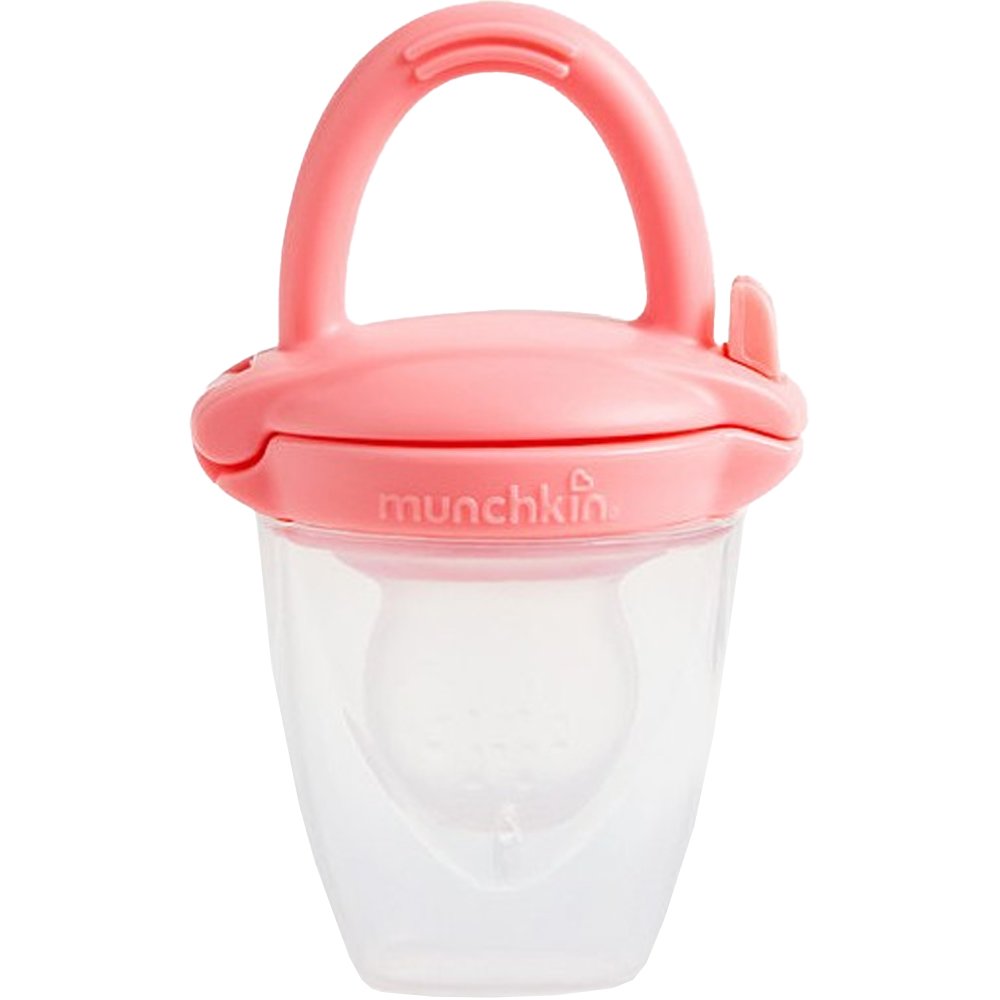 Munchkin Munchkin Silicone Baby Food Feader Ροζ Πιπίλα Δοκιμής Τροφών από Σιλικόνη με Καπάκι Ασφαλείας 4m+, 1 Τεμάχιο, Κωδ 11492