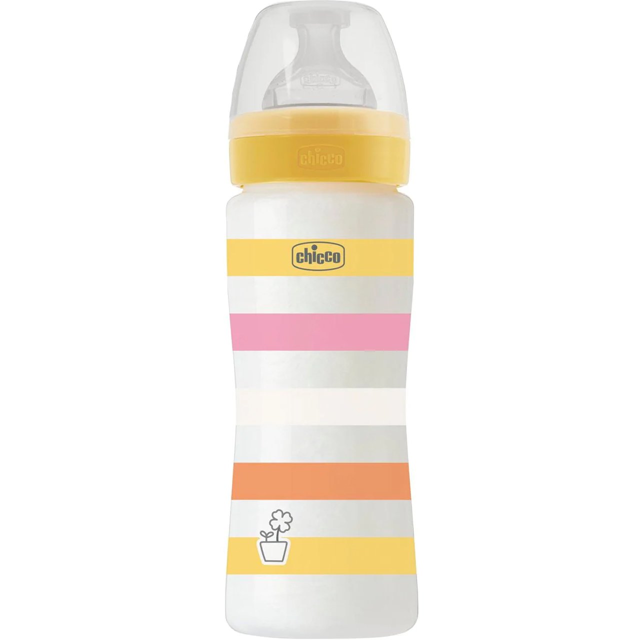 Chicco Chicco Well-Being Colors Girl Πλαστικό Μπιμπερό με Θηλή Γρήγορης Ροής 4m+ Ειδικά Σχεδιασμένο για να Μειώνει τους Κολικούς & τις Παλινδρομήσεις που Προκαλεί το Τάισμα στα Βρέφη 330ml, Κωδ 2863711