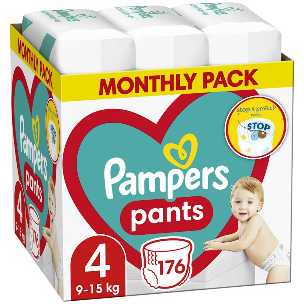 Pampers Pants Monthly Pack Νο4 (9-15kg) 176 πάνες