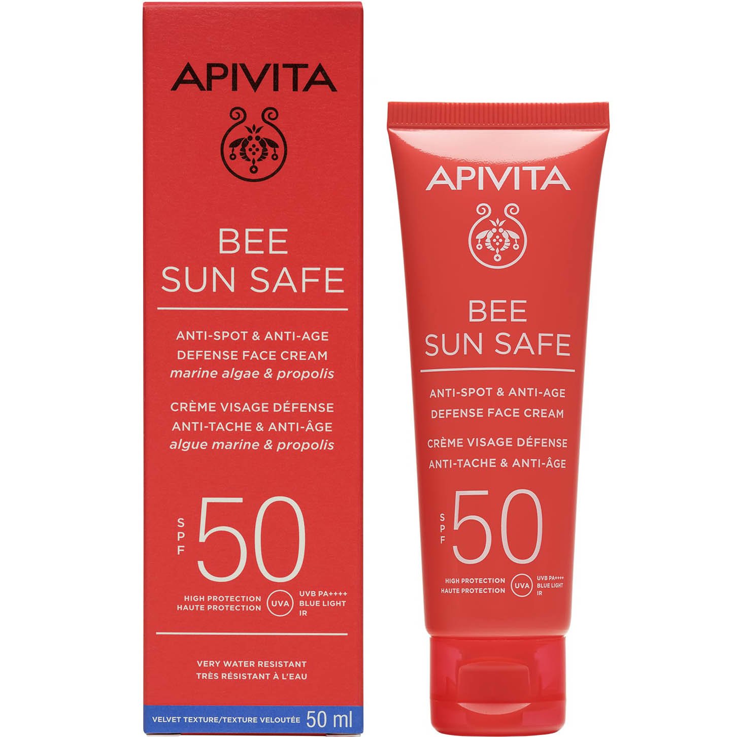 Apivita Apivita Bee Sun Safe Anti-Spot & Anti-Age Defence Face Cream Spf50 Αντηλιακή Κρέμα Προσώπου Κατά των Πανάδων & των Ρυτίδων, Υψηλής Προστασίας 50ml