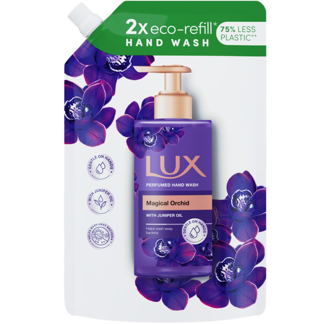 Lux Lux Magical Orchid Perfumed Hand Wash with Juniper Oil Refill Ανταλλακτικό Κρεμοσάπουνο με Έλαιο Αγριοκυπάρισσου & Άρωμα από Άνθη Εξωτικών Λουλουδιών 750ml