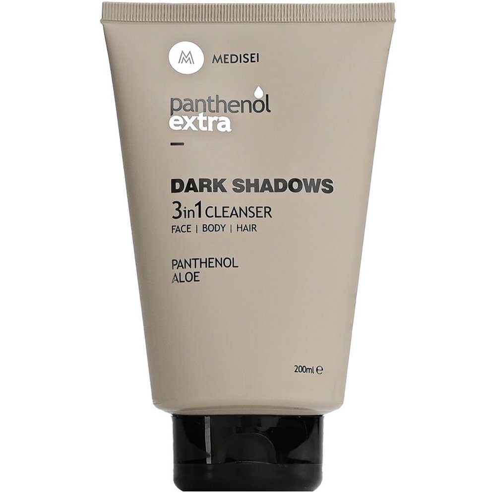 Medisei Medisei Panthenol Extra Dark Shadows 3in1 Cleanser Ανδρικό Αφρόλουτρο - Σαμπουάν για Πρόσωπο - Σώμα - Μαλλιά με Πικάντικα Αρώματα 200ml