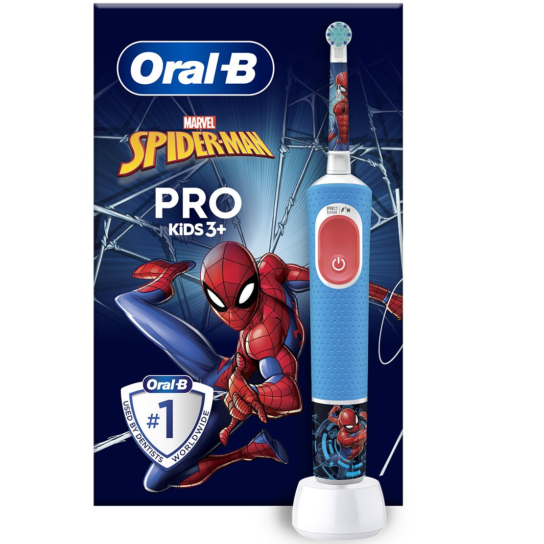 Oral-B Oral-B Pro Kids3+ Years Electric Toothbrush Spider-Man Ηλεκτρική Οδοντόβουρτσα για Παιδιά από 3 Ετών, Περιλαμβάνονται & 4 Αυτοκόλλητα Λαβής 1 Τεμάχιο