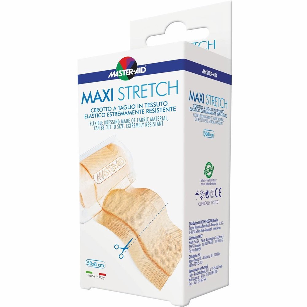 Master Aid Master Aid Maxi Stretch 50x8cm Αυτοκόλλητο Υποστήριγμα Γάζας σε Καφέ Χρώμα 1 Τεμάχιο