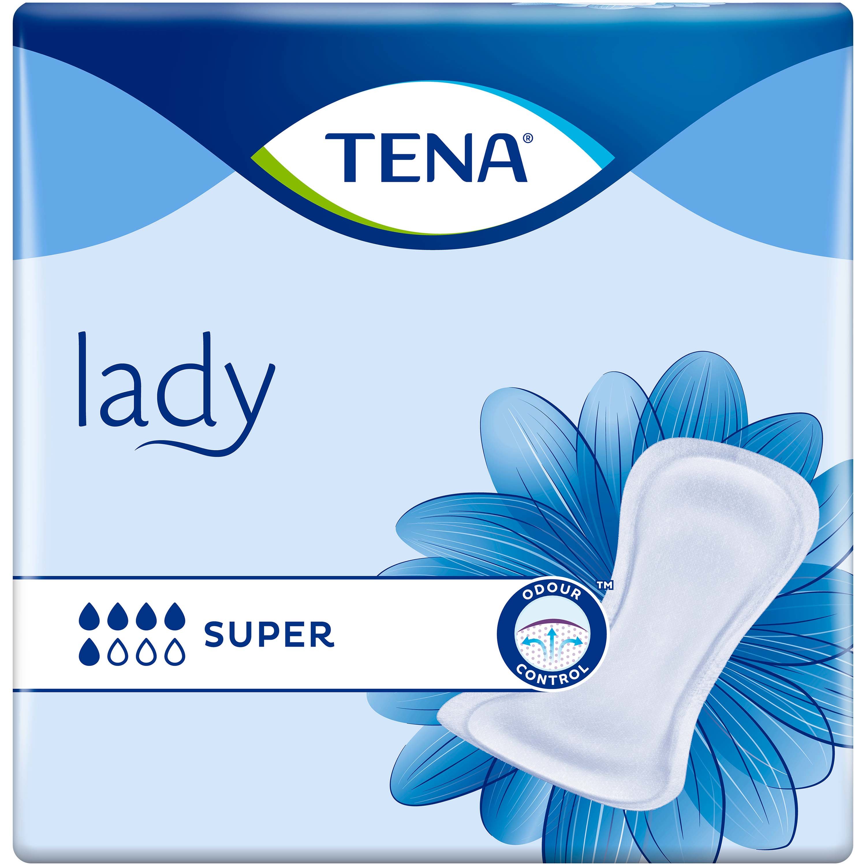 Tena Tena Lady Super Σερβιέτες για Ελαφριά προς Μέτρια Μορφή Ακράτειας 15 Τεμάχια