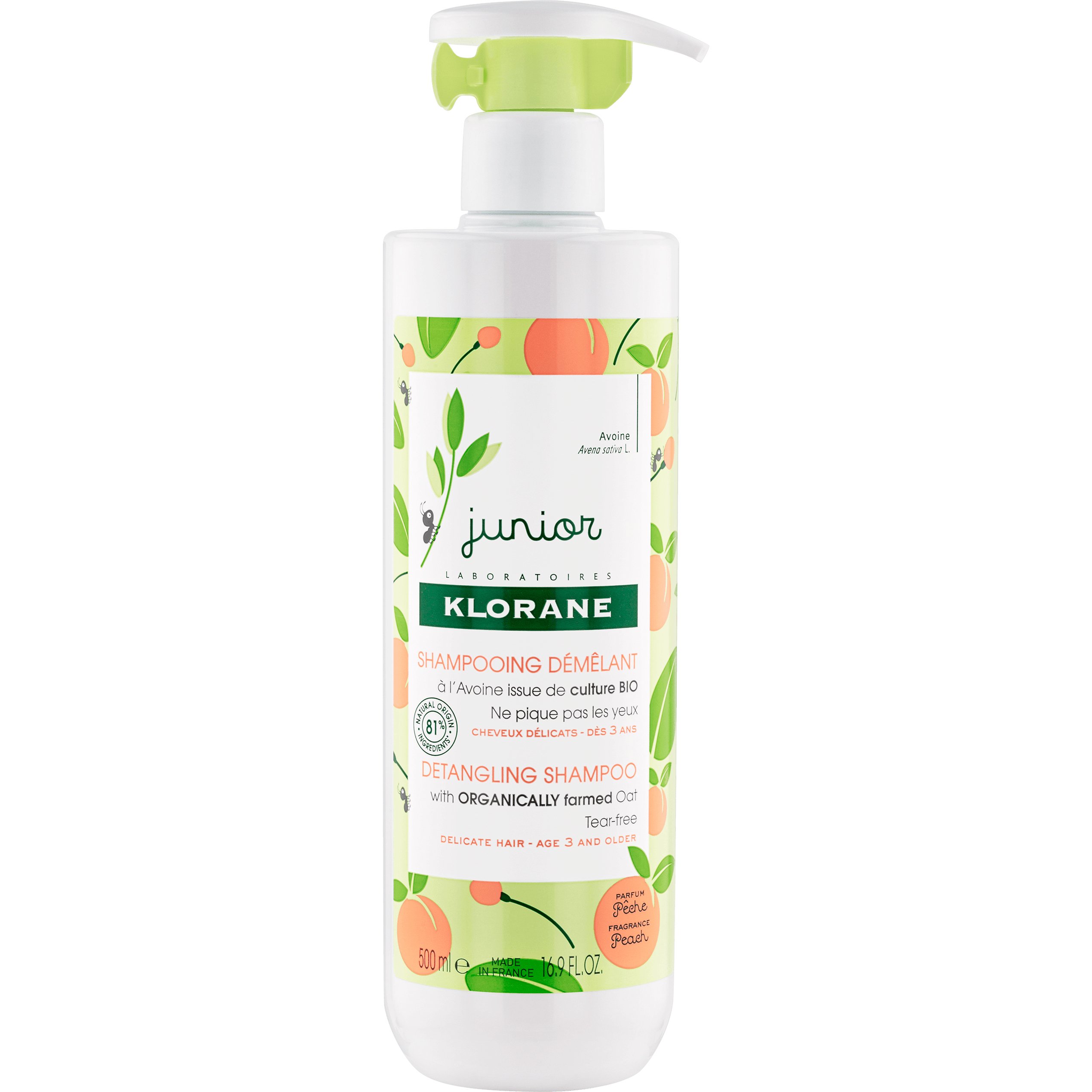 Klorane Klorane Oat Junior Detangling Shampoo Peach Παιδικό Σαμπουάν με Άρωμα Ροδάκινο 500ml