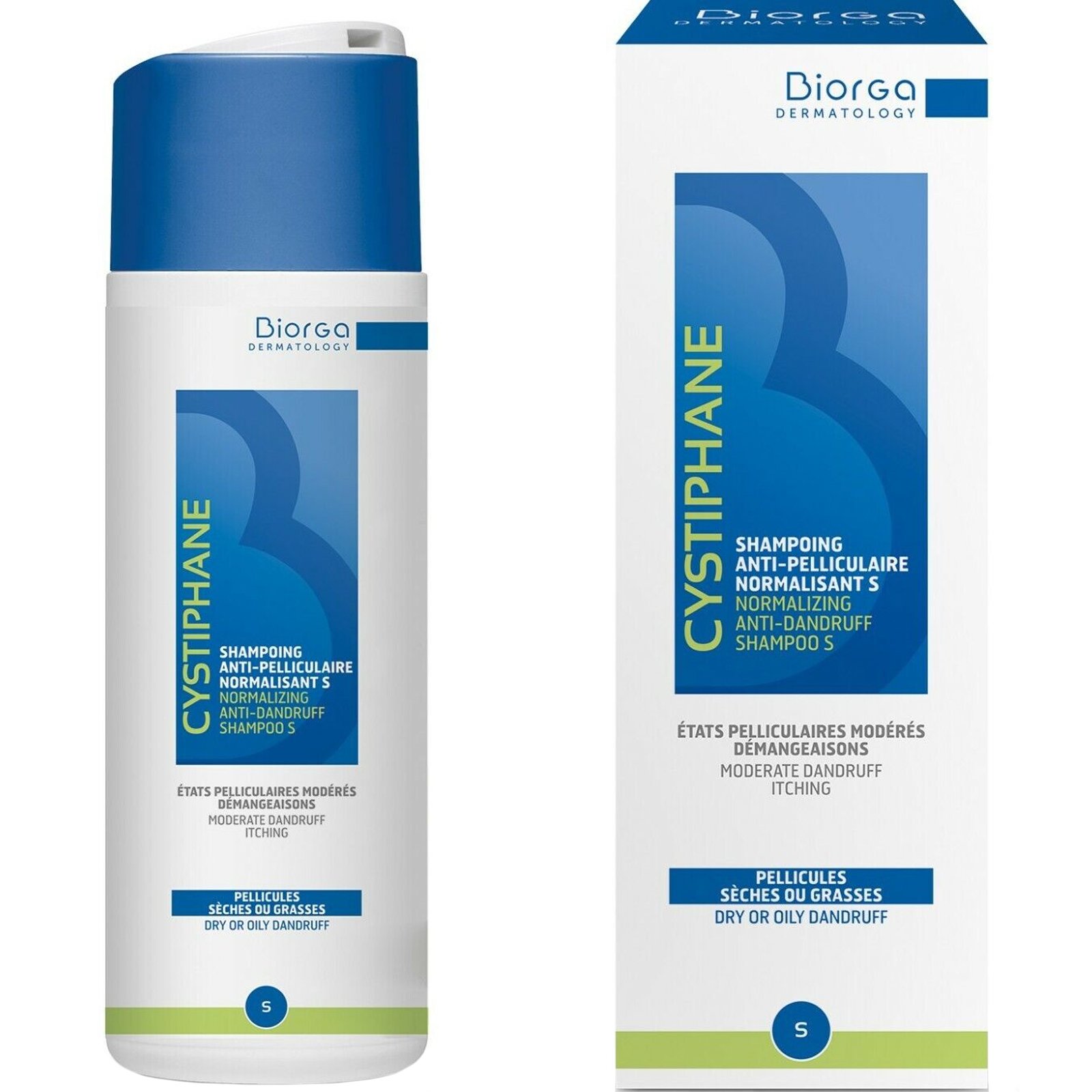 BIORGA DERMATOLOGIE Biorga Cystiphane S Normalizing Anti Dandruff Shampoo Σαμπουάν για την Αντιμετώπιση της Ξηρής, Λιπαρής Πιτυρίδας & της Φαγούρας 200ml