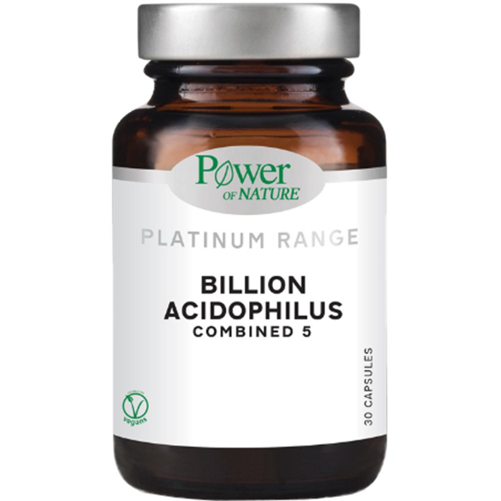 Power Health Power Health Platinum Range Billion Acidophilus Combined 5 Συμπλήρωμα Διατροφής με Προβιοτικά Φιλικά Βακτήρια για την Ενίσχυση της Εντερικής Χλωρίδας 30caps