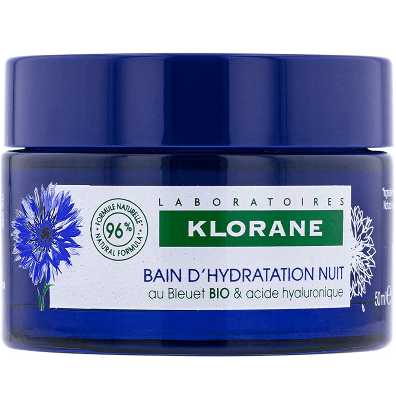 Klorane Klorane Cornflower & Hyaluronic Acid Night Water Mask Ενυδατική Κρέμα Νύχτας με Βιολογική Κυανή Κενταύρια 50ml