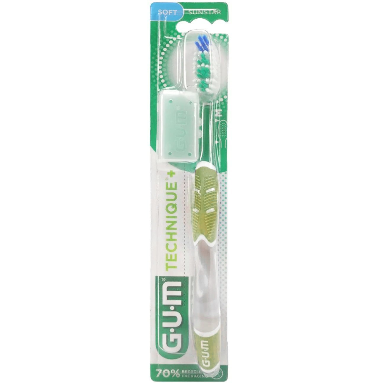 Gum Technique+ Soft Toothbrush Medium Πράσινη Χειροκίνητη Οδοντόβουρτσα με Μαλακές Ίνες 1 Τεμάχιο, Κωδ 490