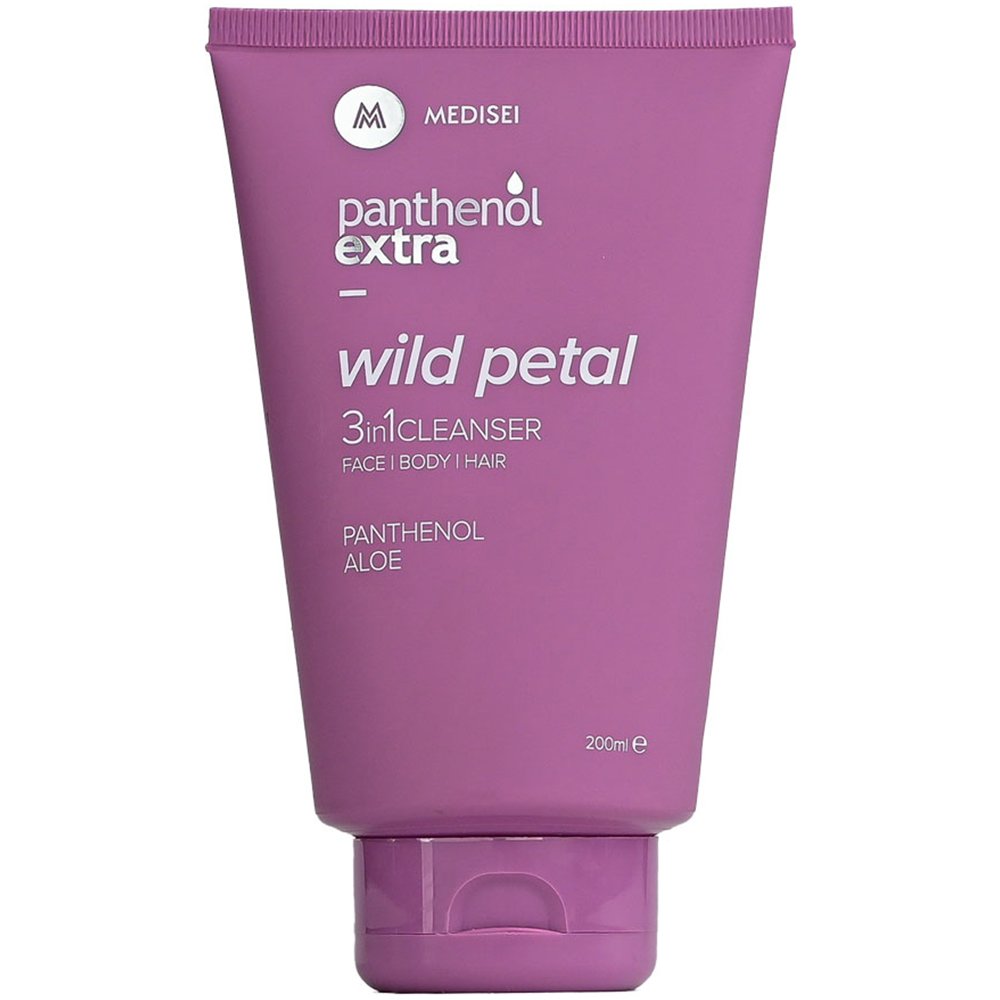 Medisei Medisei Panthenol Extra Wild Petal 3in1 Cleanser Γυναικείο Αφρόλουτρο - Σαμπουάν για Πρόσωπο - Σώμα - Μαλλιά με Floral Άρωμα 200ml