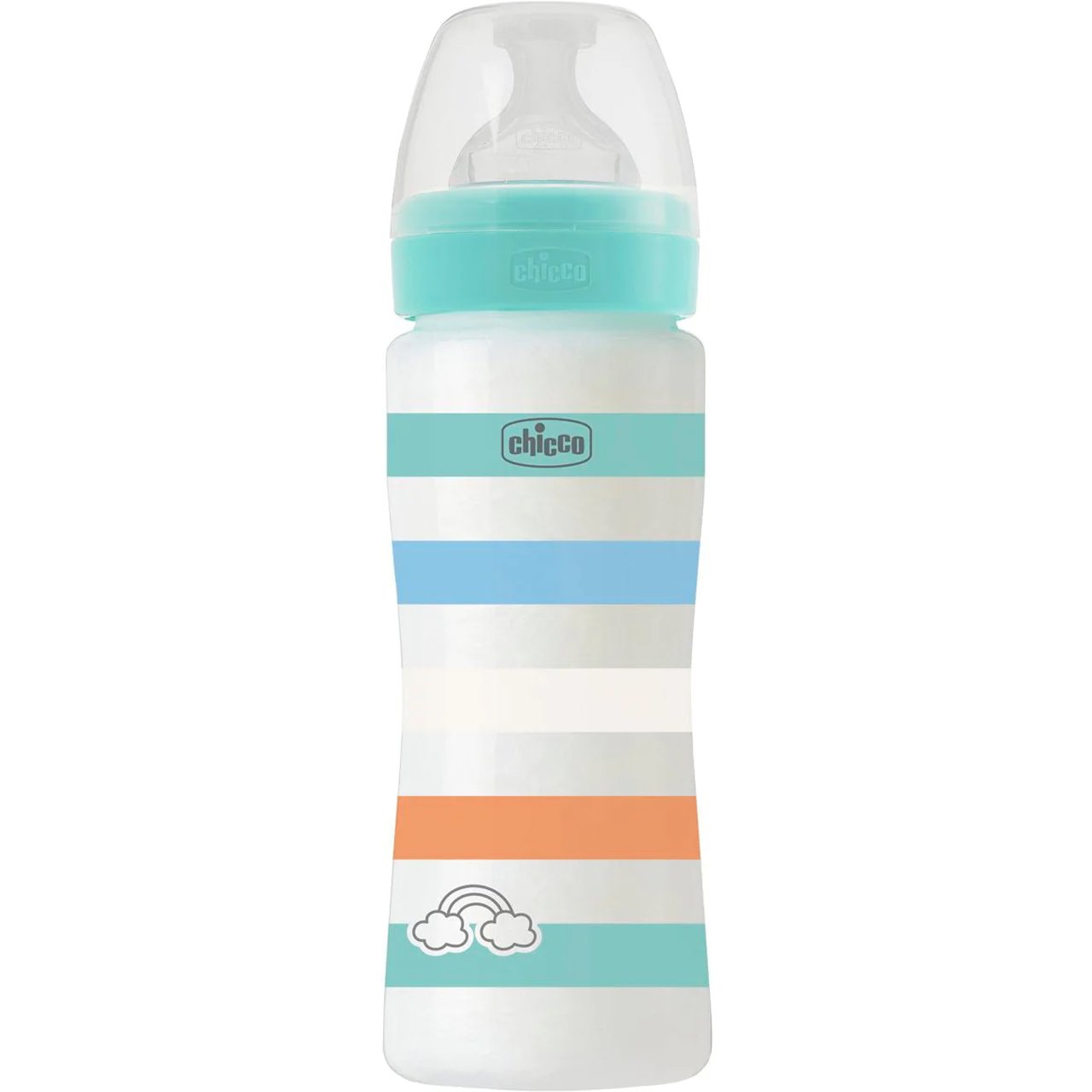 Chicco Chicco Well-Being Colors Boy Πλαστικό Μπιμπερό με Θηλή Γρήγορης Ροής 4m+ Ειδικά Σχεδιασμένο για να Μειώνει τους Κολικούς & τις Παλινδρομήσεις που Προκαλεί το Τάισμα στα Βρέφη 330ml, Κωδ 2863721