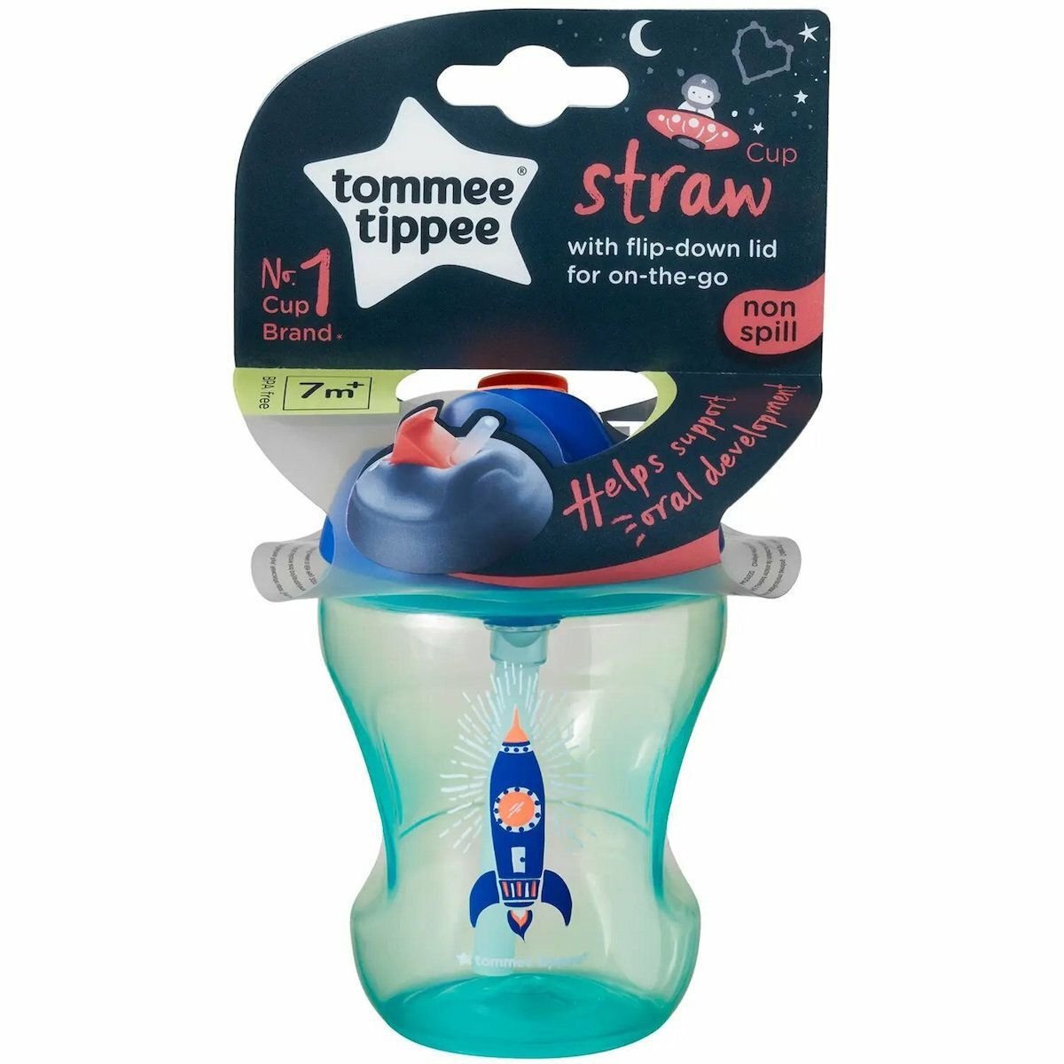 Tommee Tippee Tommee Tippee Straw Training Cup 7m+ Τιρκουάζ Εκπαιδευτικό Κύπελλο με Καλαμάκι 230ml, Κωδ 447155